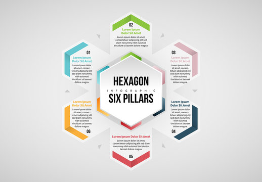 Hexagon Six Pillars Infographic