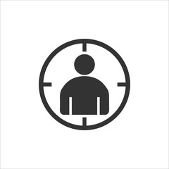 Audience, people target icon. Vector illustration, flat design.