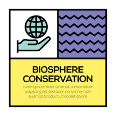 Fototapeta premium BIOSPHERE CONSERVATION ICON CONCEPT