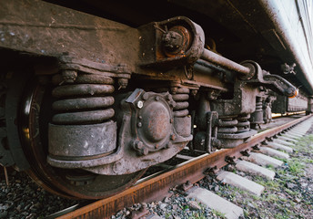 Fototapeta na wymiar old train wheels