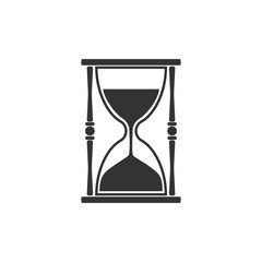 Hourglass, sand, time icon. Vector illustration, flat design.
