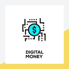 DIGITAL MONEY LINE ICON SET
