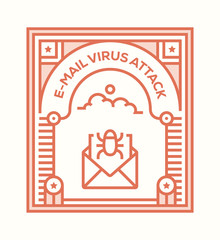 E-MAIL VIRUS ATTACK ICON CONCEPT