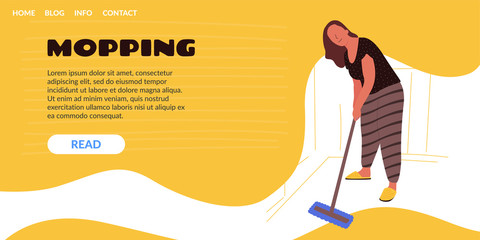 Cleaning of floors and cleaning of rooms.