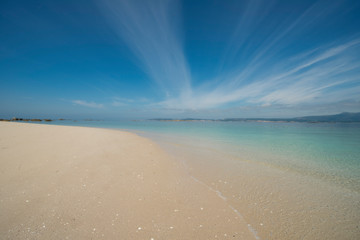 deserted beach on an impressive islet