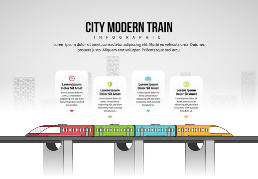 City Modern Train Infographic