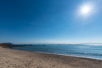Landscape of the Seto Inland Sea and bridge