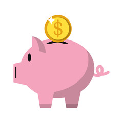 Money piggy coin symbol