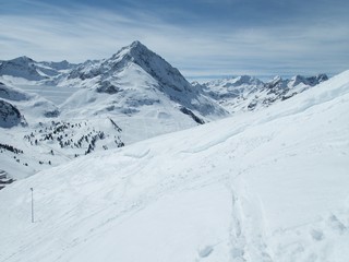 snow winter skiing season in kuhtai