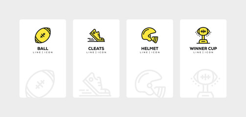 AMERICAN FOOTBALL LINE ICON SET