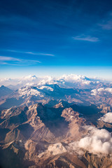 Aerial view of the Andes Mountains