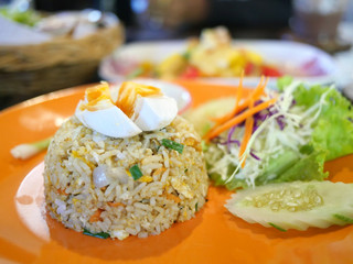fried rice with salted egg with vegetables