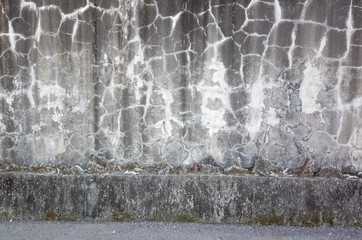 weathered gray wall with cracks