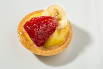 Fresh Italian pastries with custard and fresh fruit