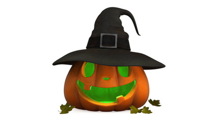 3D illustration of halloween pumpkin