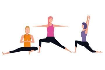 Obraz na płótnie Canvas people yoga poses