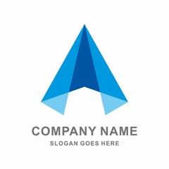 Geometric Triangle Letter A Business Company Vector Logo Design