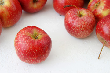 red apples on white background