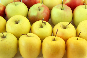 fresh apples on table