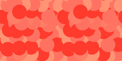 Coral Circles - seamless pattern. Circles of the same size, different shades of coral color, superimposed on each other.