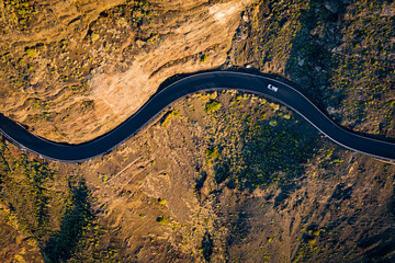 Fototapeta premium Aerial photo of summer road and free space for your decoration. 