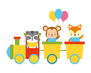 cute animal train toys