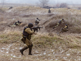 Russian counter-terrorist unit on the battlefield