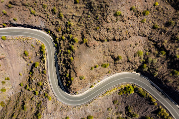 Aerial photo of summer road and free space for your decoration. 