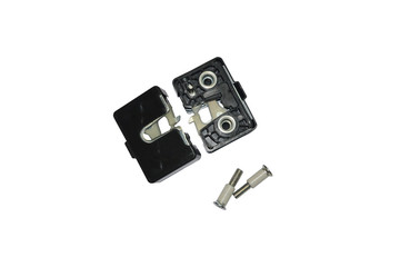 lock of the car's trunk is isolated on the white background