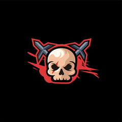 skull logo design illustration vector