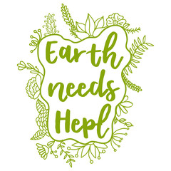 Earth needs help. Zero Waste Concept. Vector illustration.
