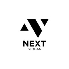 N initial modern logo template