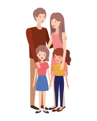 couple of parents with children avatar character
