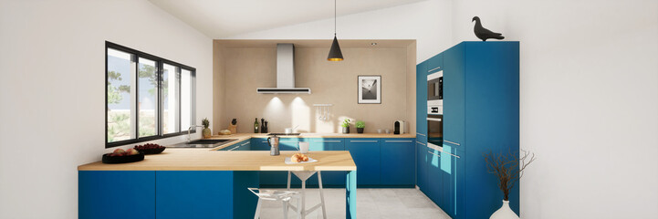vue 3d cuisine bleue 22-19