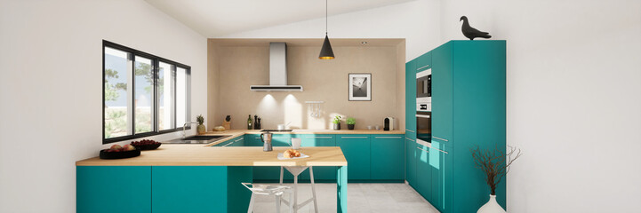 vue 3d cuisine bleue 22-18