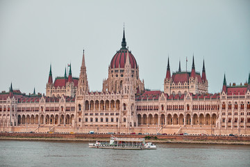 Obraz premium The Hungarian Parliament Buildin in Budapest