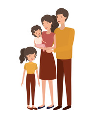 couple of parents with children avatar character