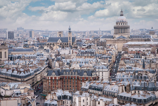 top view on Paris .