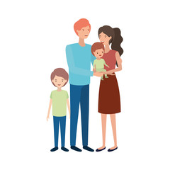 Obraz premium couple of parents with children avatar character