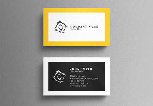 Black and Yellow Corporate Business Card Layout
