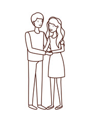 young couple avatar character