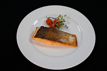 pan fried fillet of salmon fish