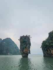 Beautiful big rock at Poda Island in Krabi, Thailand, Asia 