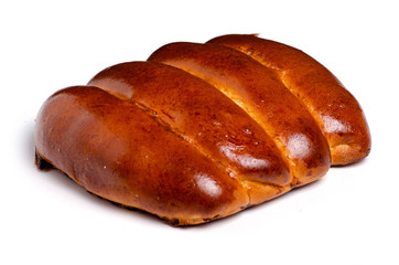 Buns with cherry on white background isolation