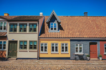 Beautiful Streets of the Old City. Odense, Denmark.