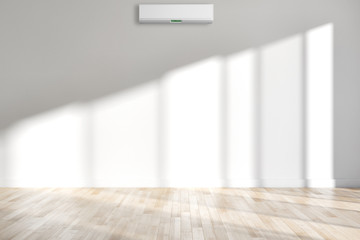 large luxury modern bright interiors with air conditioning illustration 3D rendering