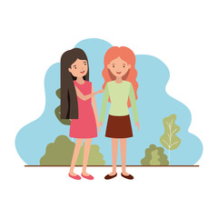 young women with landscape avatar character