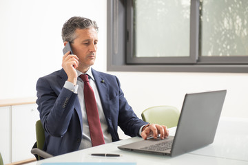 business man working inside an office