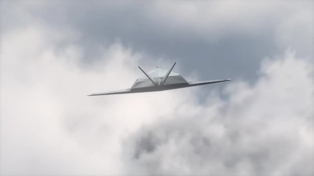 Futuristic Aircraft Flying In The Sky. High Quality animation in ProRes 4444 codec.