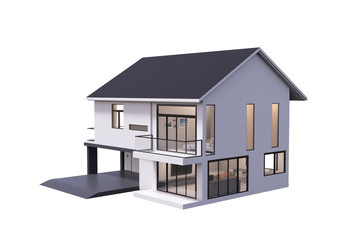 3d render of house isolated on a white.